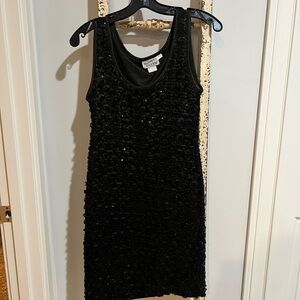 Elegant Black Sequin Mini Dress